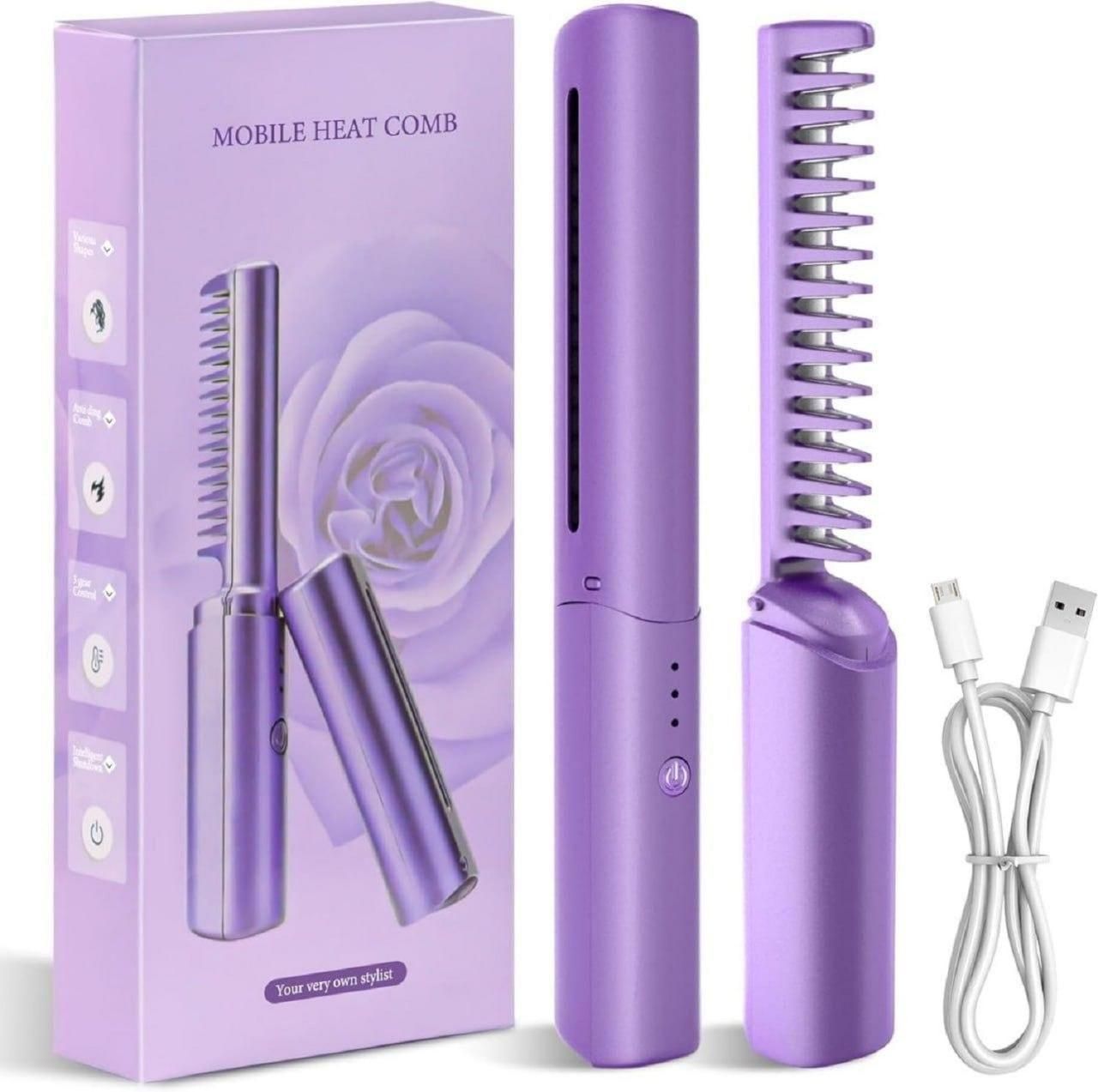 Meneflix Portable Adjustable Hair Straightener Comb