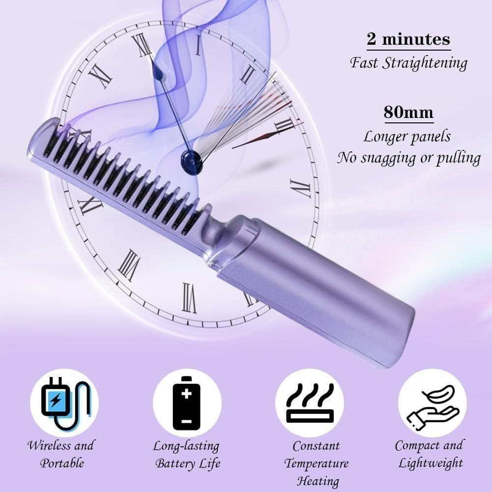 Meneflix Portable Adjustable Hair Straightener Comb