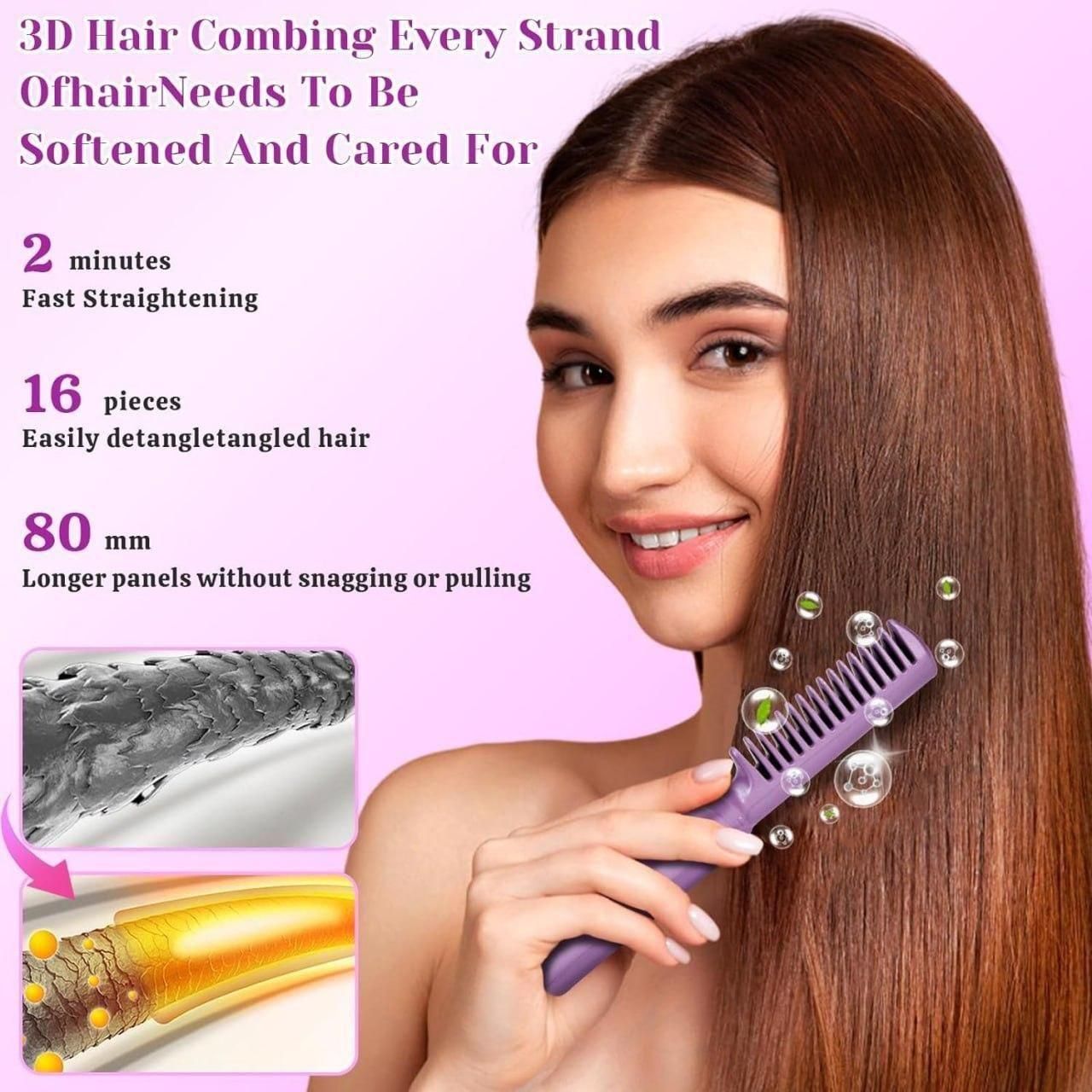 Meneflix Portable Adjustable Hair Straightener Comb