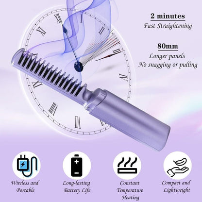 Meneflix Portable Adjustable Hair Straightener Comb